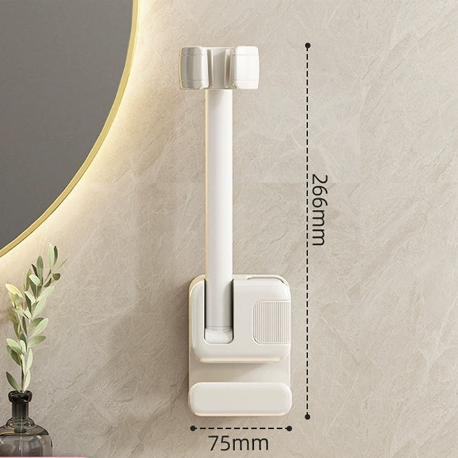 JJCOMPANY 핸즈프리 헤어드라이기 거치대 헤어드라이어 무타공 홀더, 1개, 화이트