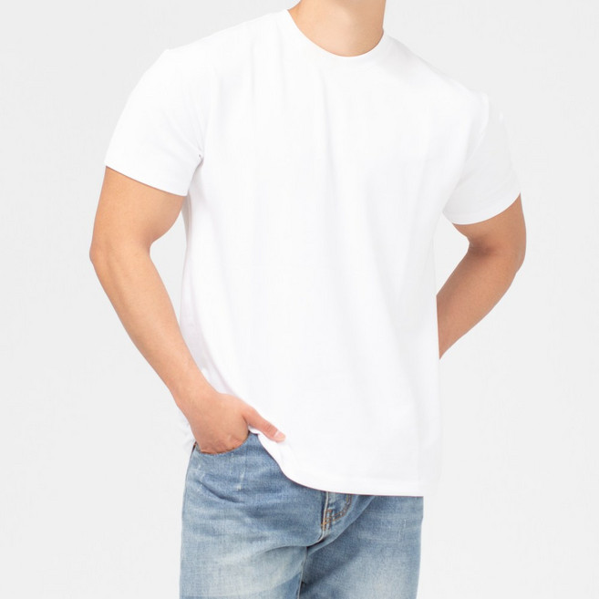 라틱 1+1 남자 머슬핏 반팔 국내생산 체형커버 헬스 티셔츠