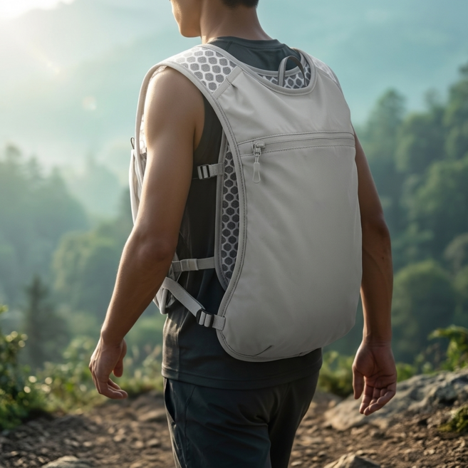 [런런피티] 아웃도어 등산 베스트 가방 러닝 조끼형 백팩 경량 수납 하이킹 트레일 러닝, 1개, 그레이
