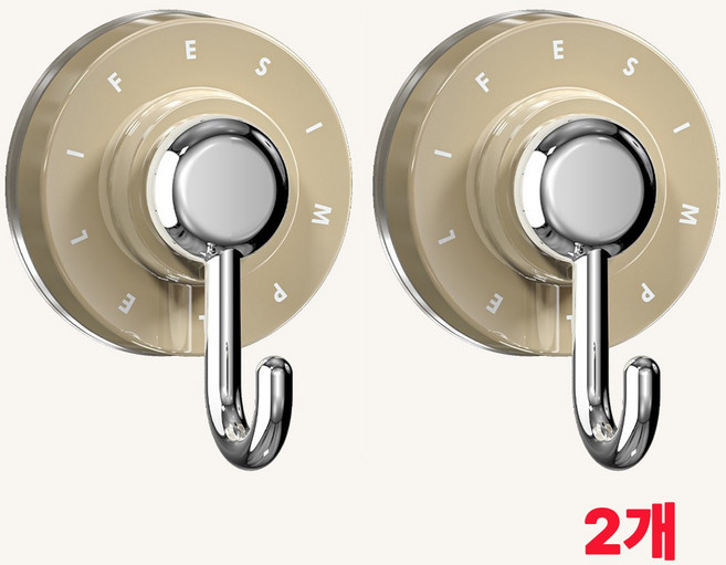 센티브 회전형 흡착형 벽걸이 후크, 오트밀, 2개