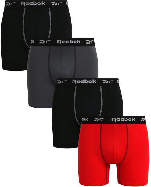 리복 남성 드로즈 팬티 4팩 복서 브리프 스트레치 습기 배출 컨투어 파우치 포함