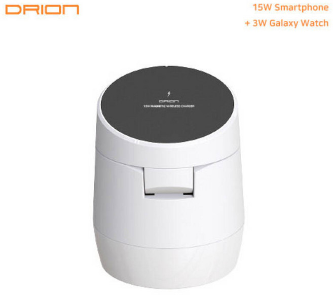 드리온 15W 2IN1 거치 무선 충전 패드 스마트폰+갤럭시워치 DR-2IN1-SAM-WATCH, 드리온 15W 2IN1 거치 무선 충전 패드 스마트폰+