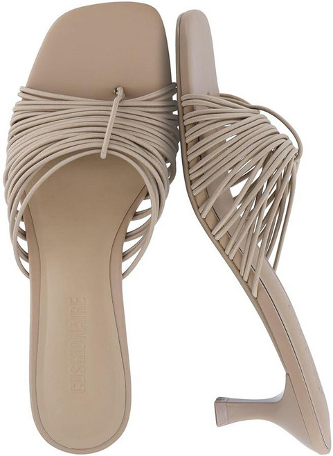 CUSHIONAIRE Quiz Kitten Heels for Women Strappy Heeled Sandals with Cushioned Footbed Slip On Op