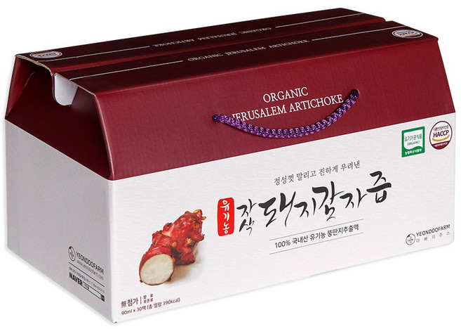 [연두팜] 유기농 자색 돼지감자즙 90ml 30개입, 30개
