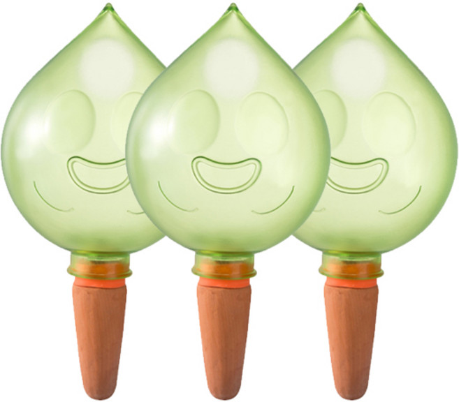 스마일리 화분 자동급수기 식물 물주기 3개, 그린 3개