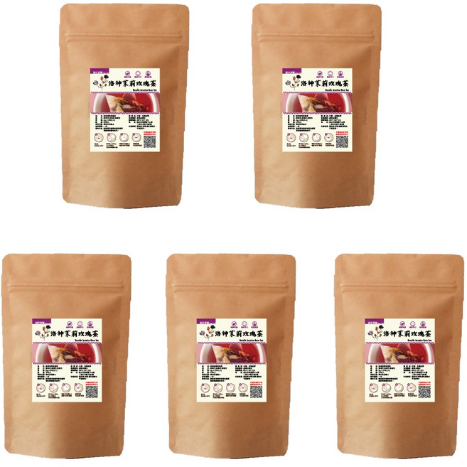 洛神茉莉玫瑰茶 洛神花茶 玫瑰花茶 茉莉花茶 冷泡茶 三角茶包 無咖啡因 養顏美容, 5套, 共5袋(10入/袋)-(分享版), 2g, 10個裝