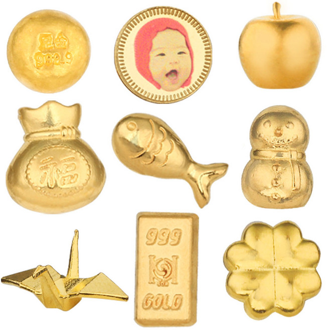 바이썰틴 매월 조금씩 24k 순금 미니골드바 0.1g 0.3g 0.5g 1g 투자형 금괴 금테크 결혼 퇴직 기념일 선물 콩알금 물고기 클로버 사과 순금덩어리