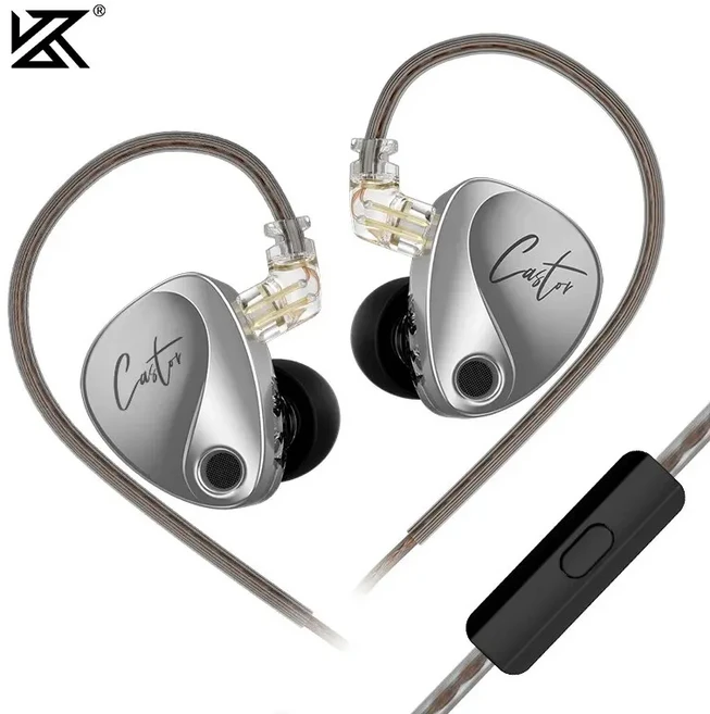 KZ Castor In Ear HiFi 이어폰 2DD 다이나믹 하이 엔드 밸런스드 아마츄어 모니터 헤드폰 취소 이어 버드, 01 Harman MIC