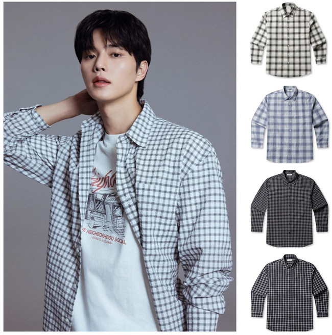 매장정품 POLHAM 폴햄 남성) 컴포트 시어서커 체크 긴팔 셔츠 (PHG2WC1085) 1364986