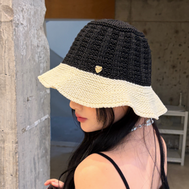 HALOPICK 여름 배색 물결챙 경량 벙거지 데일리 모자