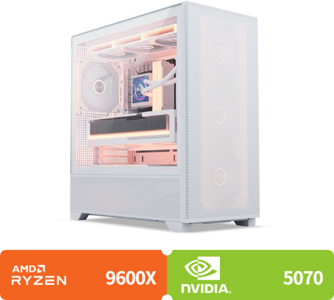 (컴퓨존) 게이밍 작업용 아이웍스X-0178 (9600X/16GB/500GB/RTX 5070/OS 미탑재), X-0178, Free DOS, 500GB, 16GB, 화이트