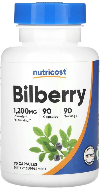 몸관리하세요 겨울입니다 Nutricost 빌베리 1200mg 캡슐 90정 특별관리진행, 1개 - 쿠팡