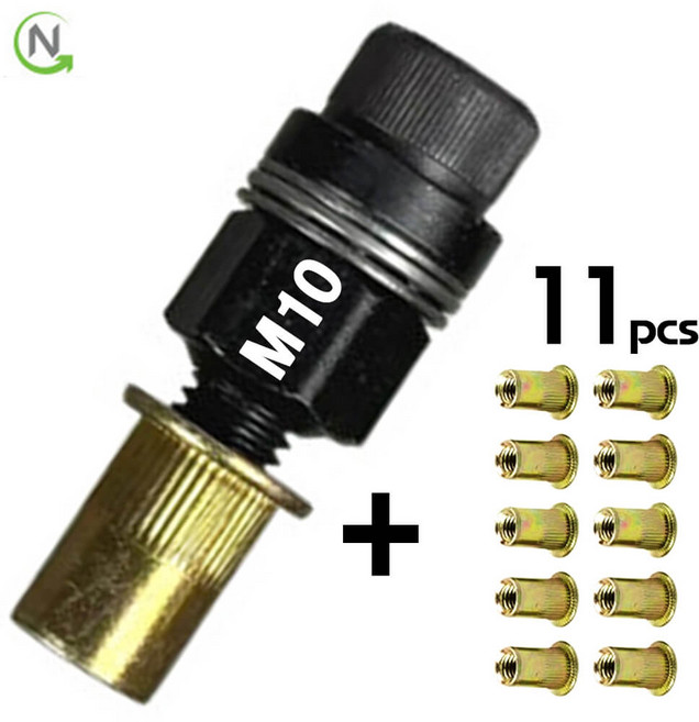 블랙불 너트 리벳 팝너트11p 어댑터 M10세트 수동 아답터 리벳건 리베팅 리벳팅 리베터기, 1세트