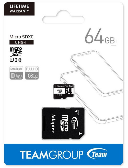 TeamGroup Micro SDXC 記憶卡 64GB UHS-I Class 10, 1個