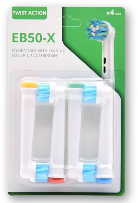 오랄비 호환가능 전동칫솔모 센서티브 리필모 4p, 1세트, 크로스액션