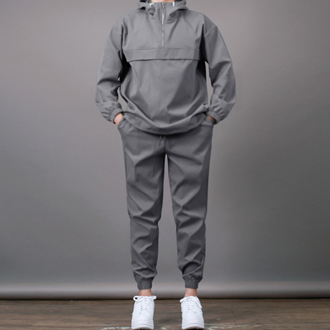 스댕클럽 남여공용 사계절 후드 아노락 우븐 조거 상하의 세트 SSH3004