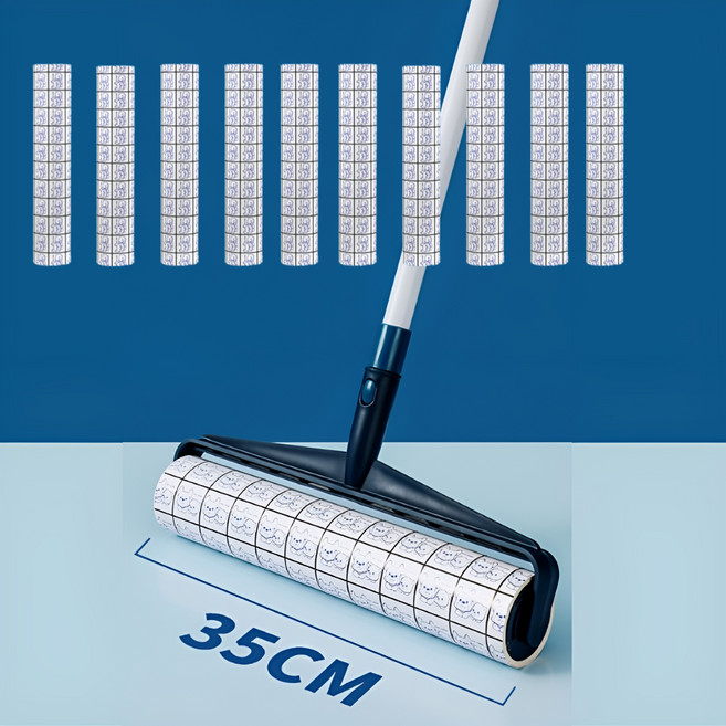 광폭 테이프 클리너 사선 롤 대형 롱핸드 크리너 리필 10개 세트, 1세트