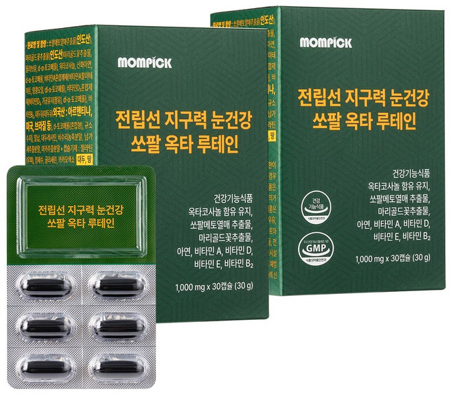 전립선 건강 쏘팔메토 옥타코사놀 루테인 눈 건강 지구력 남성 영양제 쏘팔매토 소팔매토 맘픽, 2개, 30회분