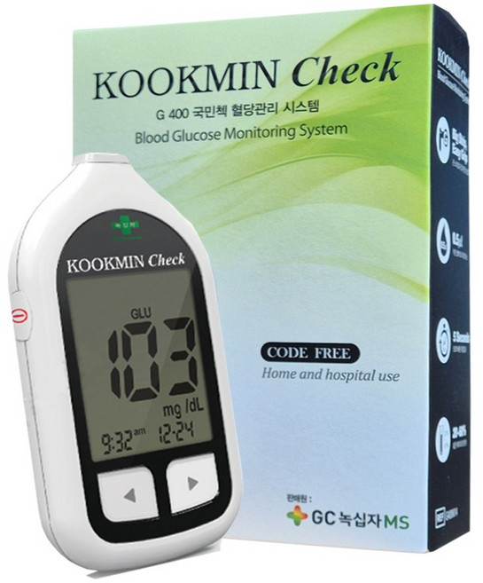 녹십자 국민첵 측정기단품 (측정기+채혈기+채혈침10매), 1개, 국민첵측정기