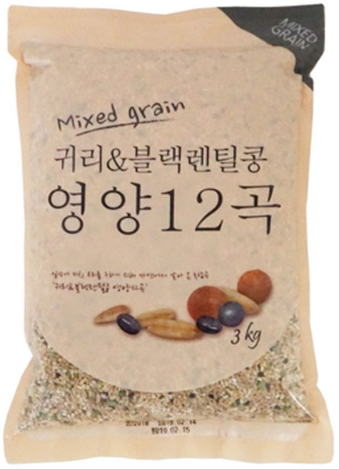 [JGR Fresh] 귀리&블랙렌틸콩 영양 12곡 3kg, 귀리 블랙렌틸콩 영양 12곡 3kg, 1개