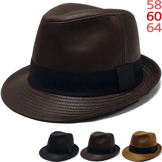 이럭셔리클럽 크랙원단 중절모 페도라 햇 겨울 모자 남녀공용-CAP241227