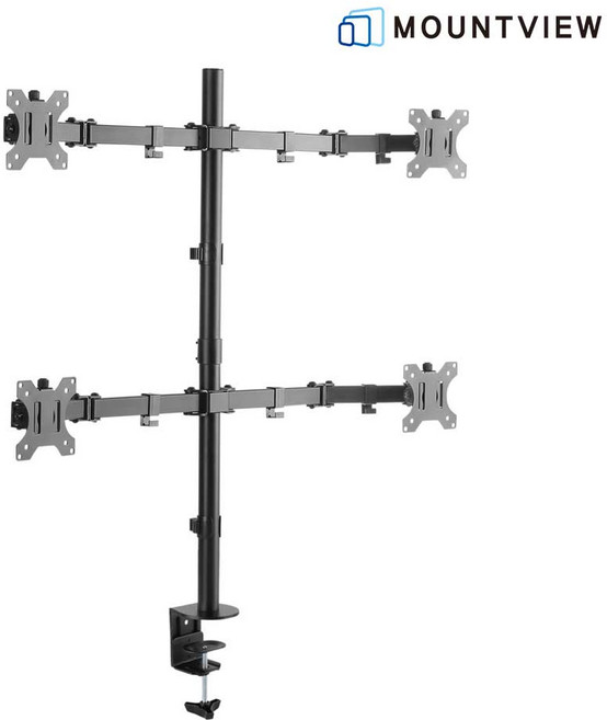 마운트뷰 쿼드 모니터 암 클램프형 거치대 MV12-C048N, 1개, 블랙