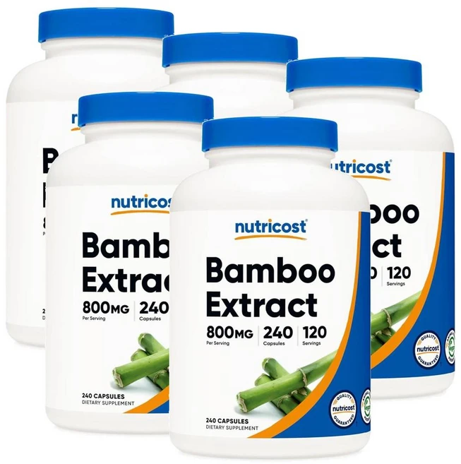 뉴트리코스트 뱀부 대나무 추출물 800mg 캡슐 Nutricost Bamboo Extract, 240정, 5개 - 쿠팡