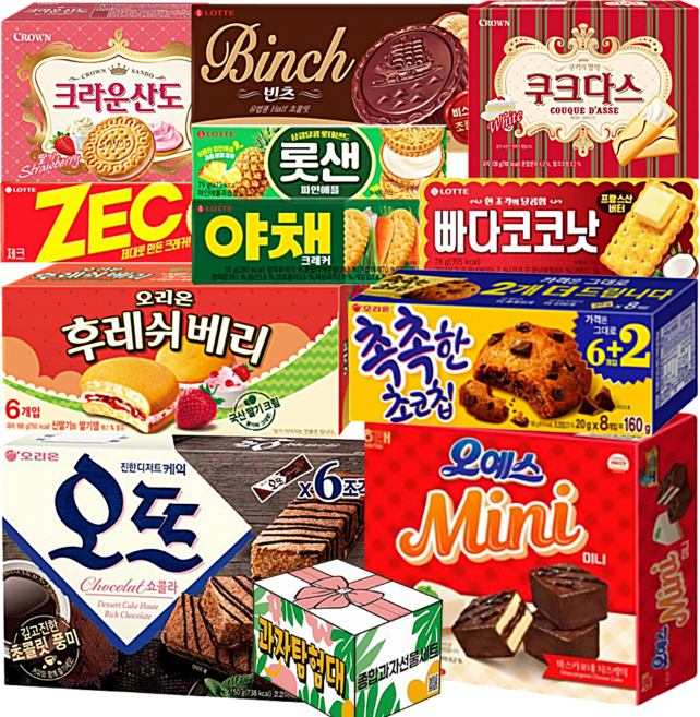 사무실 과자세트 11종 간식 모음, 1세트, D세트 오뜨쇼콜라 후레쉬베리 오예스미니 크라운산도 외