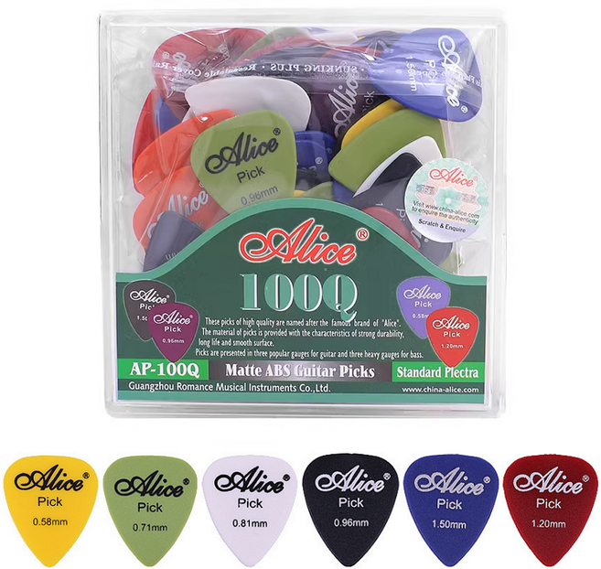 엘리스 고급 기타피크 100개입 통기타 일렉기타 우쿨렐레 어쿠스틱 전용, 1세트