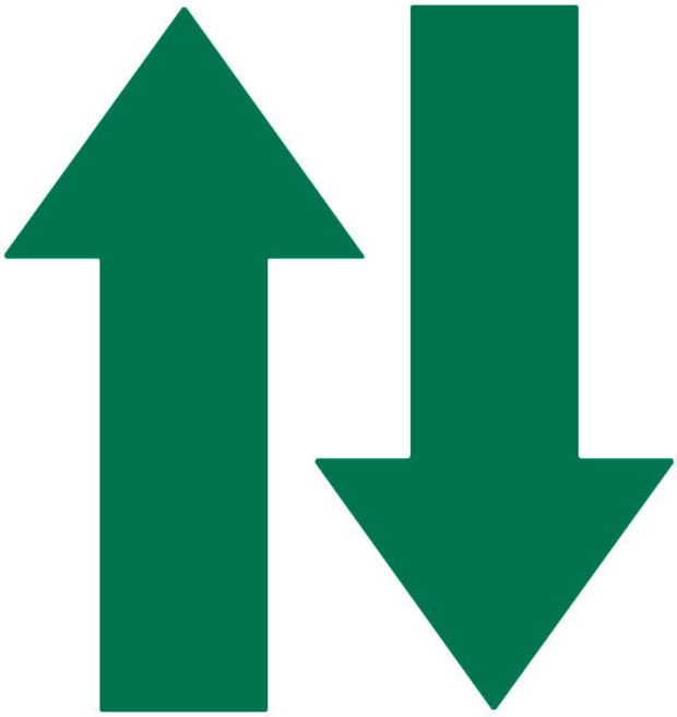 오피스왕국 화살표 스티커 바닥 스티커 방향안내 arrow2, 녹색