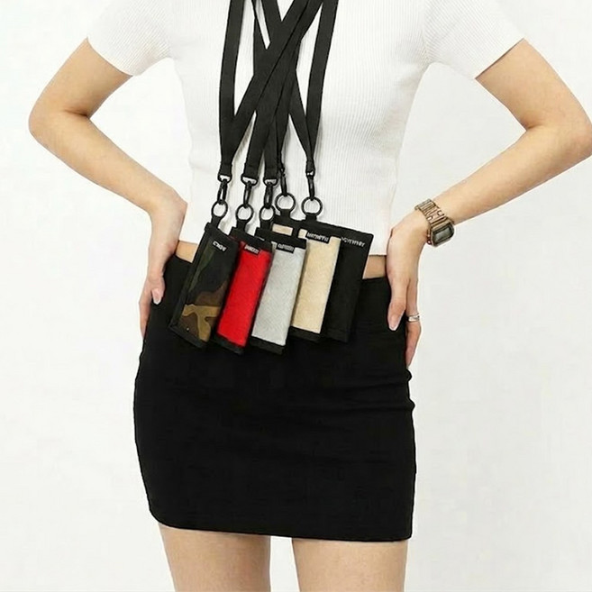 3단 벨크로 목걸이 지갑 학생지갑 교통카드 월렛