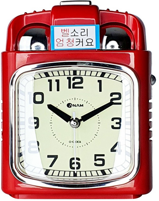 아남시계 시끄러운 야광 알람 시계 킹콩시계 H791, 레드