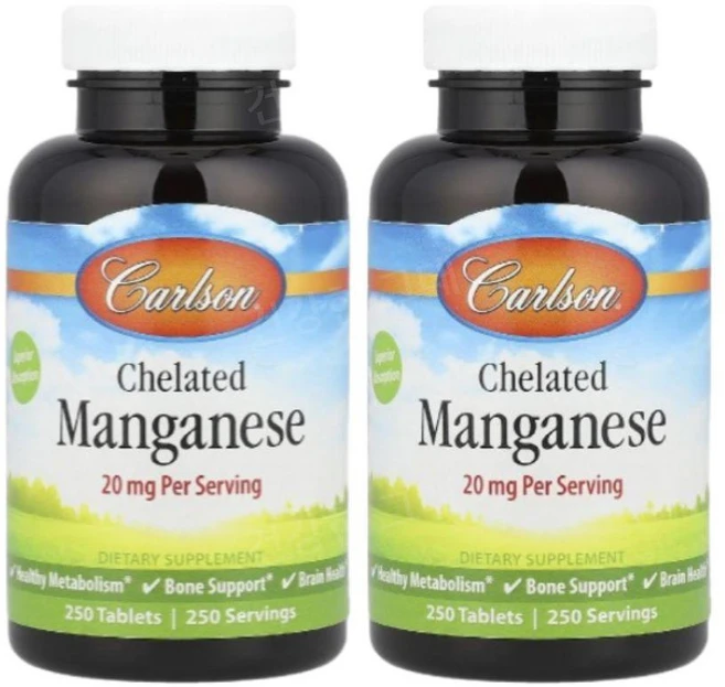 칼슨 킬레이트 망간 20mg 250정, 2병 - 쿠팡