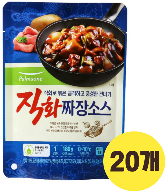 풀무원 직화 짜장소스 180g(1인분), 20개, 180g