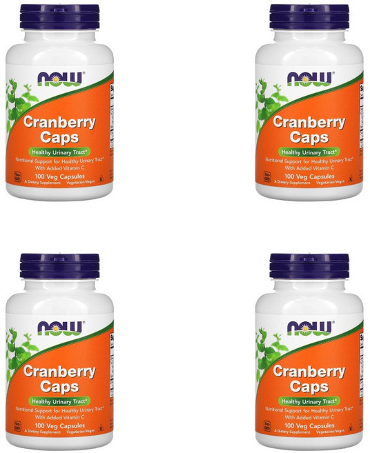 2+2 나우푸드 크랜베리1400mg 식물성 100베지 캡슐 아스코르브산 함유 총 4통, 성인남녀공용, 알약/캡슐, 100정