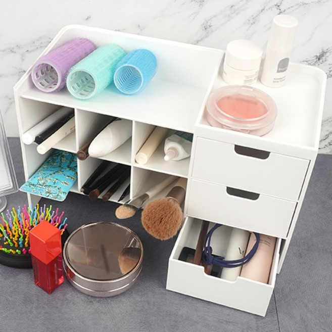 펜꽂이 데스크오거나이저 볼펜 연필 정리 수납함 하이브스택, 1단 화이트 불투명