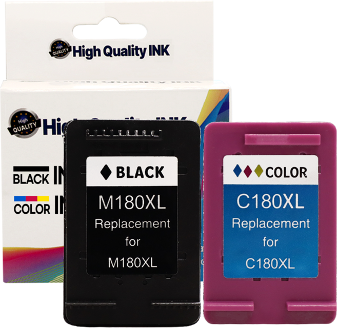 디디토너 특대용량 INK-M180XL INK-C180XL 호환 잉크, 1개, 4색(검정+컬러)