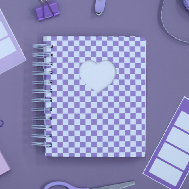 인생네컷 네컷 사진첩 접착식 포토북 앨범 폴라로이드, 25매, 06. 체크퍼플
