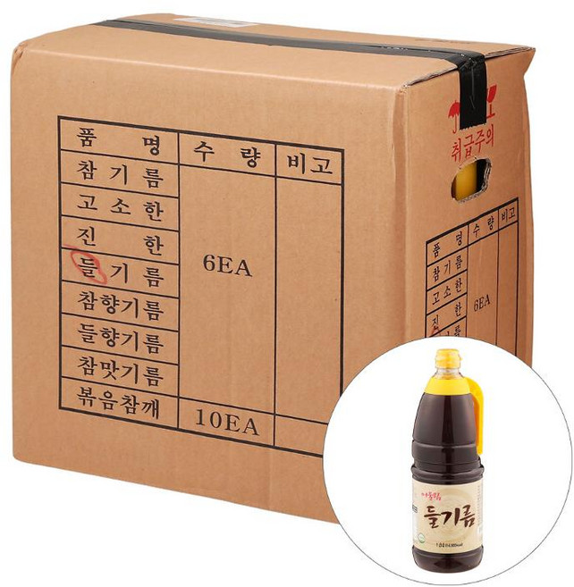 어울림들기름 1.8L장보고푸드 BOX(6), 6개, 1.8L