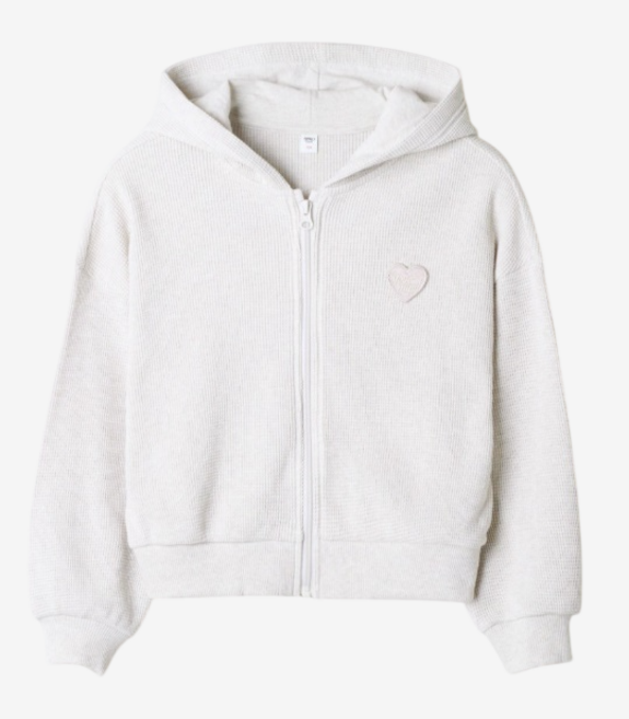 스파오키즈 와플 크롭 후드 집업