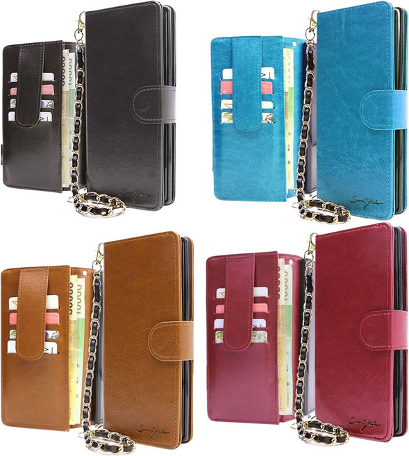 갤럭시 와이드7 SM-M156S 기종맞는 휴대폰 케이스 (라이록)-(타일럿) 손목 스트랩 포함 카드지폐 수납 가죽 지갑 다이어리