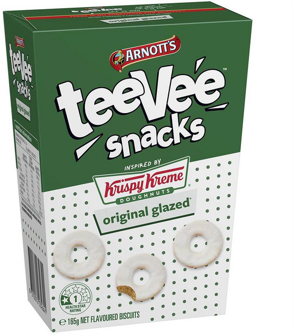 Arnott's 아노츠 티 비 스낵 크리스피 크림 오리지날 글레이즈, 165g, 2개