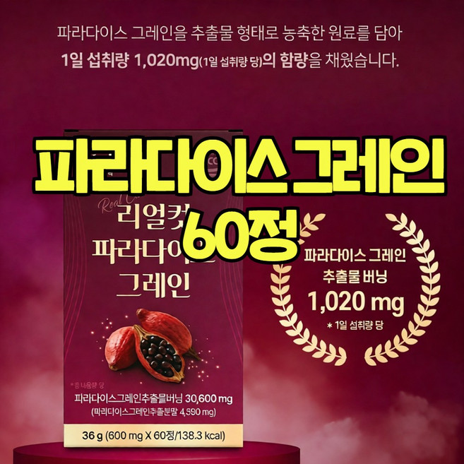 파라다이스그레인 버닝 그래인 데이 뉴 일리 C3G 리얼 컷 파라돌 진저돌 생강 양배추 추출분말 효능 식약처 인정 해썹, 1개