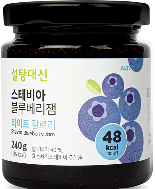 설탕대신 스테비아 저당 블루베리잼 소비기한 26년7월 할인가, 240g, 1개