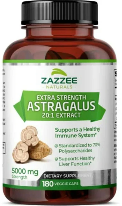 Zazzee ﻿아스트라갈러스 황기 뿌리 추출물 5000mg 180캡슐, 1개, 기본, 180정 - 쿠팡