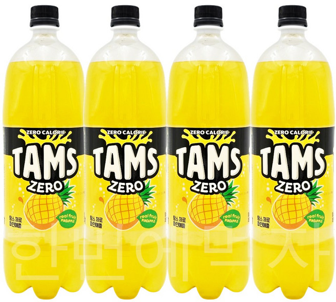 한번에먹자 탐스제로 파인애플 1.5L 4페트, 4개