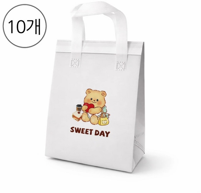 mineeo 일회용 은박 소형 피크닉 캠핑 보냉백 화이트, 10개, 흰색