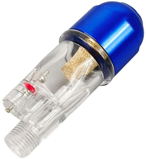 GHSHOP 에어브러시 인라인 수분 분리기 수분 필터 다목적 물 오일 스트레이너 에어브러시 호스 연결용 부품 교체, 6cmx2cm, 파란색, pp, 1개