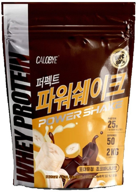 칼로바이 퍼펙트 파워쉐이크 2kg 포대유청 단백질 프로틴 초코바나나맛, 패키지 1