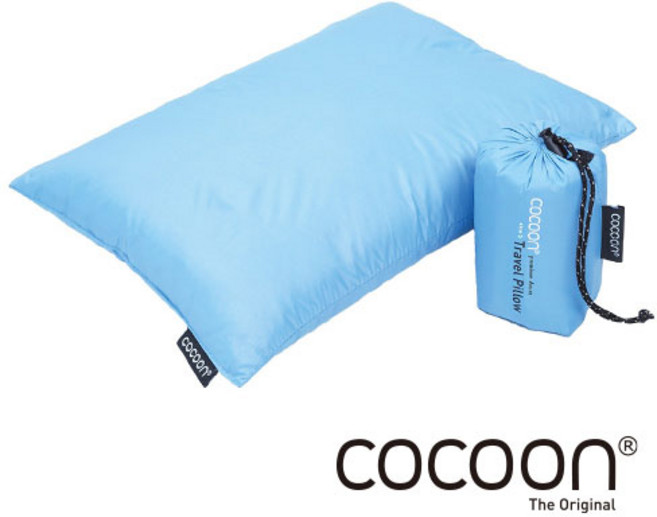 코쿤 휴대용 사각 다운 베개, 라이트 블루, 1세트, 1단